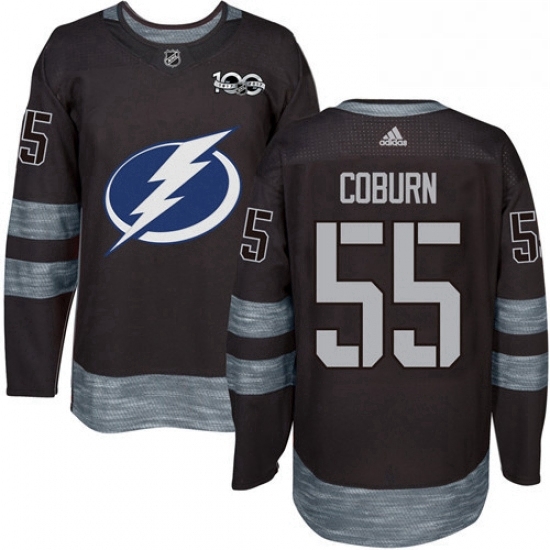 Mens Adidas Tampa Bay Lightning 55 Braydon Coburn Authentic Black 1917 2017 100th Anniversary NHL Jersey Mens Adidas Tampa Bay Lightning 55 Braydon Coburn Authentic Black 1917 2017 100th Anniversary NHL Jersey