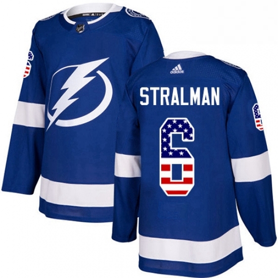 Mens Adidas Tampa Bay Lightning 6 Anton Stralman Authentic Blue USA Flag Fashion NHL Jersey Mens Adidas Tampa Bay Lightning 6 Anton Stralman Authentic Blue USA Flag Fashion NHL Jersey