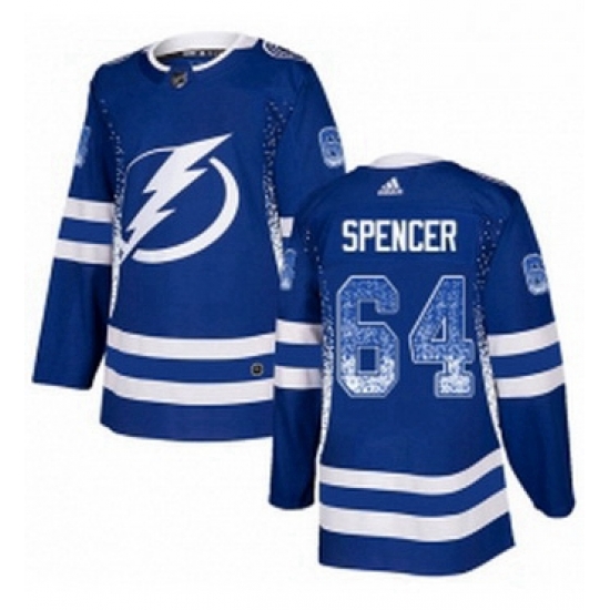 Mens Adidas Tampa Bay Lightning 64 Matthew Spencer Authentic Blue Drift Fashion NHL Jersey Mens Adidas Tampa Bay Lightning 64 Matthew Spencer Authentic Blue Drift Fashion NHL Jersey