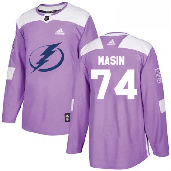 Mens Adidas Tampa Bay Lightning 74 Dominik Masin Authentic Purple Fights Cancer Practice NHL Jersey Mens Adidas Tampa Bay Lightning 74 Dominik Masin Authentic Purple Fights Cancer Practice NHL Jersey