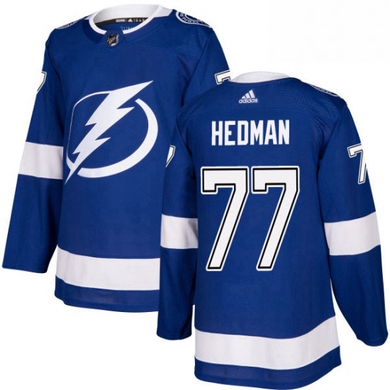 Mens Adidas Tampa Bay Lightning 77 Victor Hedman Premier Royal Blue Home NHL Jersey Mens Adidas Tampa Bay Lightning 77 Victor Hedman Premier Royal Blue Home NHL Jersey