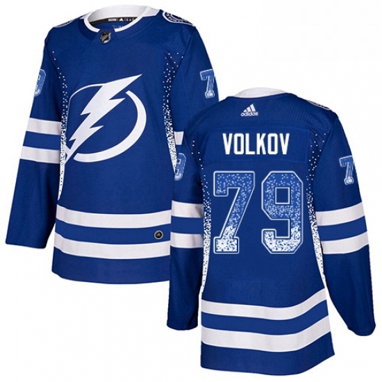 Mens Adidas Tampa Bay Lightning 79 Alexander Volkov Authentic Blue Drift Fashion NHL Jersey Mens Adidas Tampa Bay Lightning 79 Alexander Volkov Authentic Blue Drift Fashion NHL Jersey