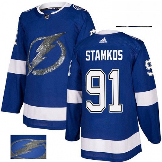 Mens Adidas Tampa Bay Lightning 91 Steven Stamkos Authentic Royal Blue Fashion Gold NHL Jersey Mens Adidas Tampa Bay Lightning 91 Steven Stamkos Authentic Royal Blue Fashion Gold NHL Jersey