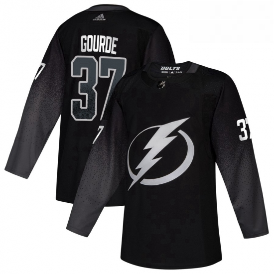 Mens Tampa Bay Lightning 37 Yanni Gourde adidas Alternate Authentic Player Jersey Black Mens Tampa Bay Lightning 37 Yanni Gourde adidas Alternate Authentic Player Jersey Black