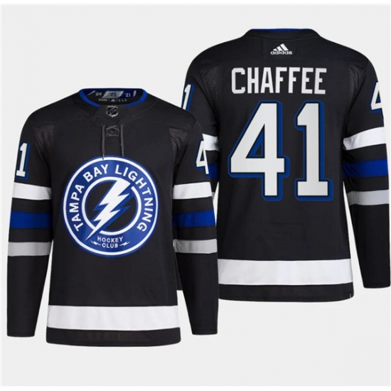 Men's Tampa Bay Lightning #41 Mitchell Chaffee Black 2024 Stadium Series Stitched Jersey Men's Tampa Bay Lightning #41 Mitchell Chaffee Black 2024 Stadium Series Stitched Jersey
