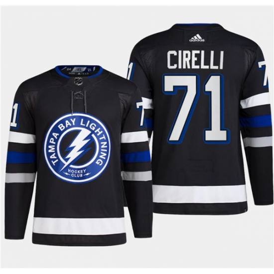Men's Tampa Bay Lightning #71 Anthony Cirelli Black 2024 Stadium Series Stitched Jersey Men's Tampa Bay Lightning #71 Anthony Cirelli Black 2024 Stadium Series Stitched Jersey