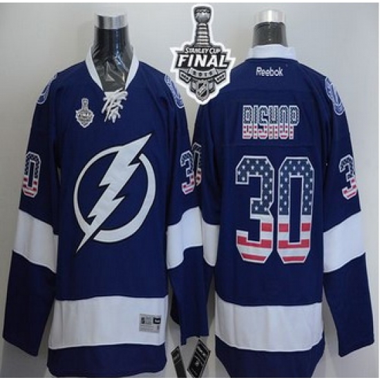 Tampa Bay Lightning #30 Ben Bishop Blue USA Flag Fashion 2015 Stanley Cup Stitched NHL Jersey Tampa Bay Lightning #30 Ben Bishop Blue USA Flag Fashion 2015 Stanley Cup Stitched NHL Jersey