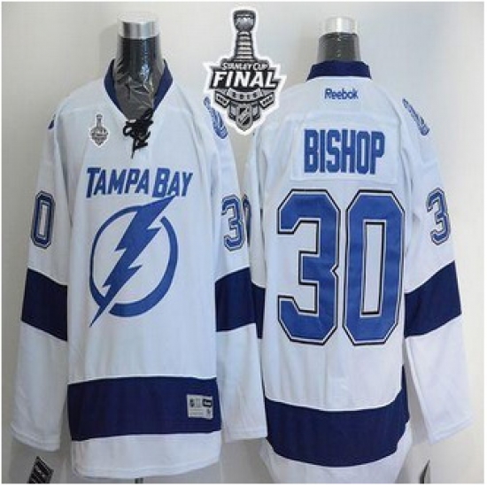 Tampa Bay Lightning #30 Ben Bishop White 2015 Stanley Cup Stitched NHL Jersey1 Tampa Bay Lightning #30 Ben Bishop White 2015 Stanley Cup Stitched NHL Jersey1