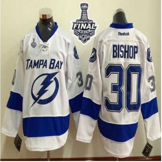 Tampa Bay Lightning #30 Ben Bishop White 2015 Stanley Cup Stitched NHL Jersey Tampa Bay Lightning #30 Ben Bishop White 2015 Stanley Cup Stitched NHL Jersey