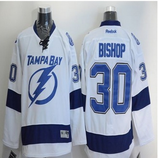 Tampa Bay Lightning #30 Ben Bishop White Stitched NHL Jersey1 Tampa Bay Lightning #30 Ben Bishop White Stitched NHL Jersey1