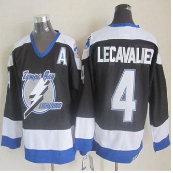Tampa Bay Lightning #4 Vincent Lecavalier Black CCM Throwback Stitched NHL Jersey Tampa Bay Lightning #4 Vincent Lecavalier Black CCM Throwback Stitched NHL Jersey