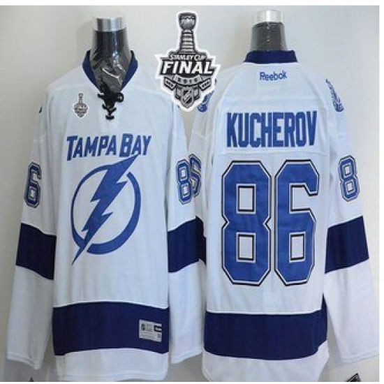 Tampa Bay Lightning #86 Nikita Kucherov White 2015 Stanley Cup Stitched NHL Jersey Tampa Bay Lightning #86 Nikita Kucherov White 2015 Stanley Cup Stitched NHL Jersey