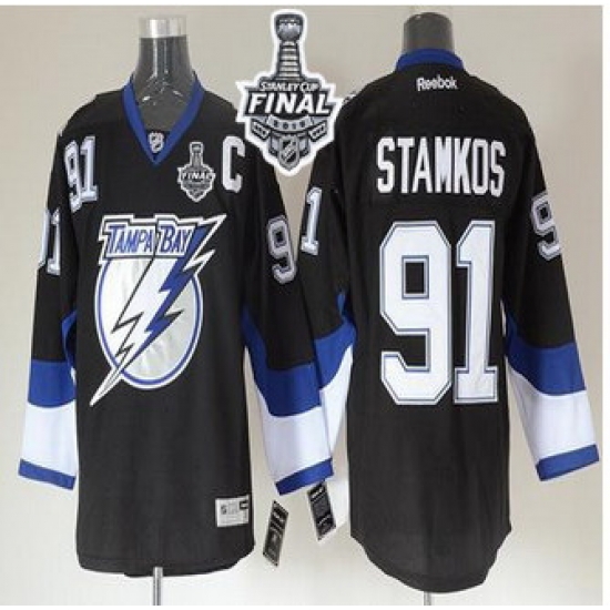 Tampa Bay Lightning #91 Steven Stamkos Black 2015 Stanley Cup Stitched NHL Jersey Tampa Bay Lightning #91 Steven Stamkos Black 2015 Stanley Cup Stitched NHL Jersey