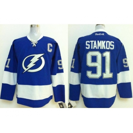 Tampa Bay Lightning 91 Steven Stamkos Blue NHL Hockey Jersey Tampa Bay Lightning 91 Steven Stamkos Blue NHL Hockey Jersey