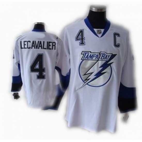 Tampa Bay Lightning Jersey #4 Vincent Lecavalier White color C patch Tampa Bay Lightning Jersey #4 Vincent Lecavalier White color C patch
