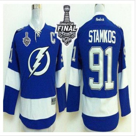 Tampa Bay Lightning #91 Steven Stamkos Royal Blue 2015 Stanley Cup Stitched Youth NHL Jersey Tampa Bay Lightning #91 Steven Stamkos Royal Blue 2015 Stanley Cup Stitched Youth NHL Jersey