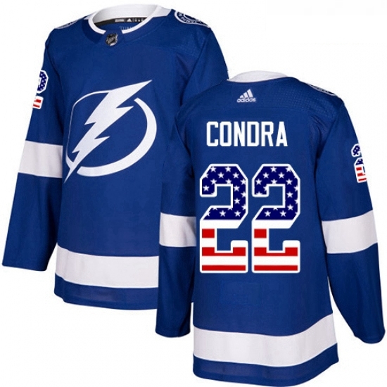 Youth Adidas Tampa Bay Lightning 22 Erik Condra Authentic Blue USA Flag Fashion NHL Jersey Youth Adidas Tampa Bay Lightning 22 Erik Condra Authentic Blue USA Flag Fashion NHL Jersey