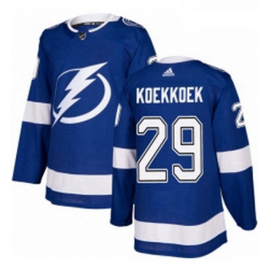 Youth Adidas Tampa Bay Lightning 29 Slater Koekkoek Authentic Royal Blue Home NHL Jersey Youth Adidas Tampa Bay Lightning 29 Slater Koekkoek Authentic Royal Blue Home NHL Jersey