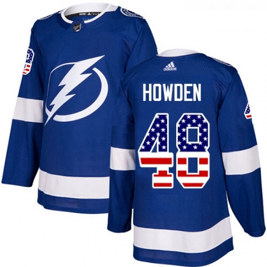 Youth Adidas Tampa Bay Lightning 48 Brett Howden Authentic Blue USA Flag Fashion NHL Jersey Youth Adidas Tampa Bay Lightning 48 Brett Howden Authentic Blue USA Flag Fashion NHL Jersey