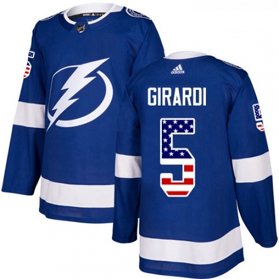Youth Adidas Tampa Bay Lightning 5 Dan Girardi Authentic Blue USA Flag Fashion NHL Jersey Youth Adidas Tampa Bay Lightning 5 Dan Girardi Authentic Blue USA Flag Fashion NHL Jersey