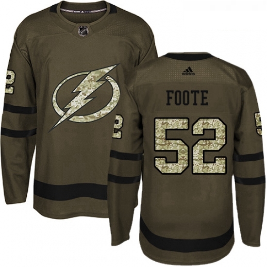 Youth Adidas Tampa Bay Lightning 52 Callan Foote Authentic Green Salute to Service NHL Jersey Youth Adidas Tampa Bay Lightning 52 Callan Foote Authentic Green Salute to Service NHL Jersey
