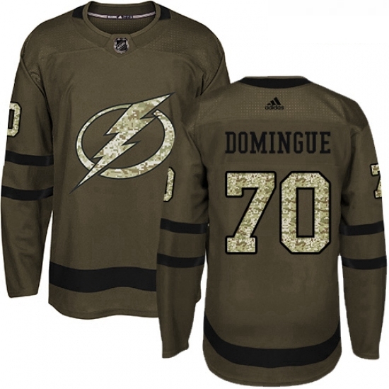 Youth Adidas Tampa Bay Lightning 70 Louis Domingue Authentic Green Salute to Service NHL Jersey Youth Adidas Tampa Bay Lightning 70 Louis Domingue Authentic Green Salute to Service NHL Jersey