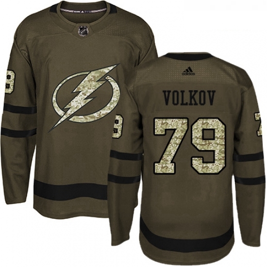 Youth Adidas Tampa Bay Lightning 79 Alexander Volkov Authentic Green Salute to Service NHL Jersey Youth Adidas Tampa Bay Lightning 79 Alexander Volkov Authentic Green Salute to Service NHL Jersey