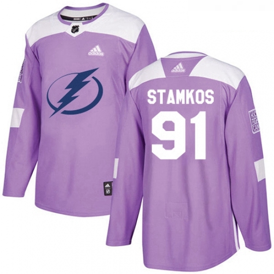 Youth Adidas Tampa Bay Lightning 91 Steven Stamkos Authentic Purple Fights Cancer Practice NHL Jersey Youth Adidas Tampa Bay Lightning 91 Steven Stamkos Authentic Purple Fights Cancer Practice NHL Jersey