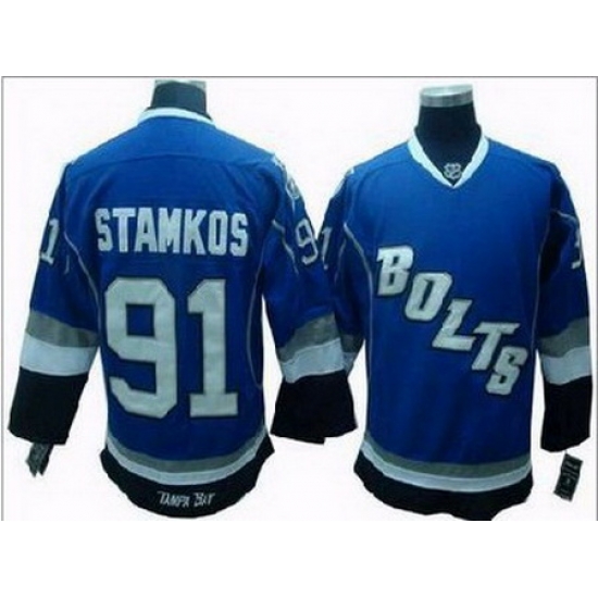 Youth Tampa Bay Lightning #91 Steven Stamkos jerseys blue BOLTS Youth Tampa Bay Lightning #91 Steven Stamkos jerseys blue BOLTS