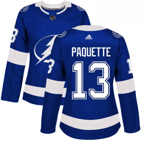 Womens Adidas Tampa Bay Lightning 13 Cedric Paquette Authentic Royal Blue Home NHL Jersey Womens Adidas Tampa Bay Lightning 13 Cedric Paquette Authentic Royal Blue Home NHL Jersey
