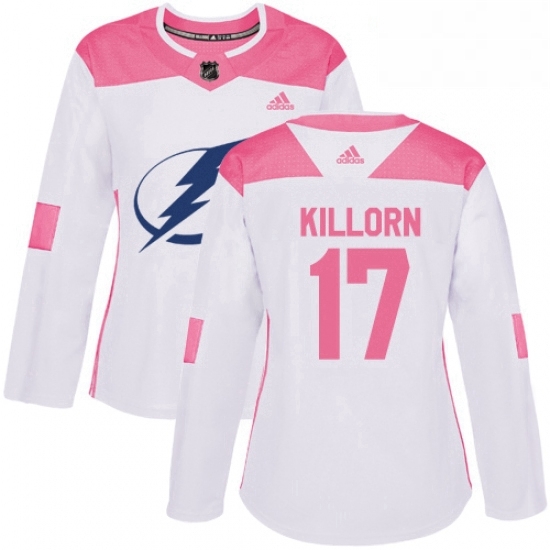 Womens Adidas Tampa Bay Lightning 17 Alex Killorn Authentic WhitePink Fashion NHL Jersey Womens Adidas Tampa Bay Lightning 17 Alex Killorn Authentic WhitePink Fashion NHL Jersey