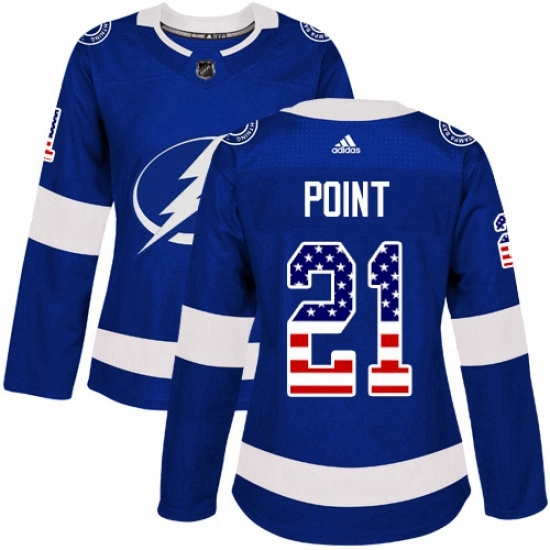 Womens Adidas Tampa Bay Lightning 21 Brayden Point Authentic Blue USA Flag Fashion NHL Jersey Womens Adidas Tampa Bay Lightning 21 Brayden Point Authentic Blue USA Flag Fashion NHL Jersey