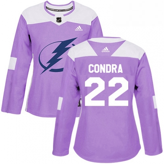 Womens Adidas Tampa Bay Lightning 22 Erik Condra Authentic Purple Fights Cancer Practice NHL Jersey Womens Adidas Tampa Bay Lightning 22 Erik Condra Authentic Purple Fights Cancer Practice NHL Jersey