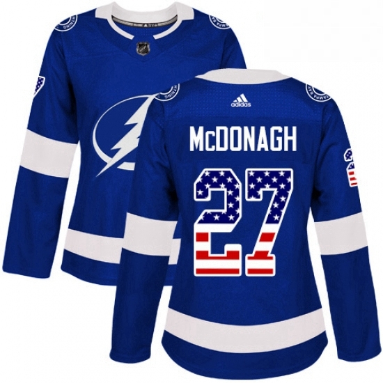 Womens Adidas Tampa Bay Lightning 27 Ryan McDonagh Authentic Blue USA Flag Fashion NHL Jersey Womens Adidas Tampa Bay Lightning 27 Ryan McDonagh Authentic Blue USA Flag Fashion NHL Jersey