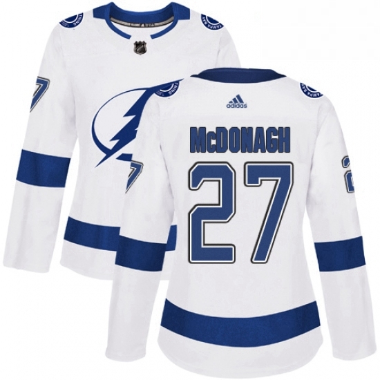 Womens Adidas Tampa Bay Lightning 27 Ryan McDonagh Authentic White Away NHL Jerse Womens Adidas Tampa Bay Lightning 27 Ryan McDonagh Authentic White Away NHL Jerse