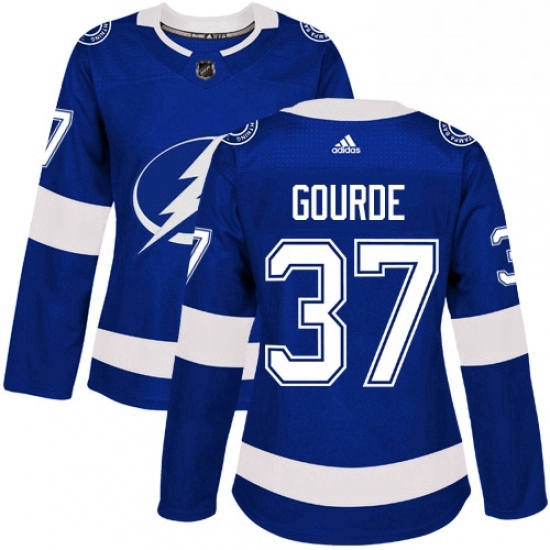 Womens Adidas Tampa Bay Lightning 37 Yanni Gourde Authentic Royal Blue Home NHL Jersey Womens Adidas Tampa Bay Lightning 37 Yanni Gourde Authentic Royal Blue Home NHL Jersey
