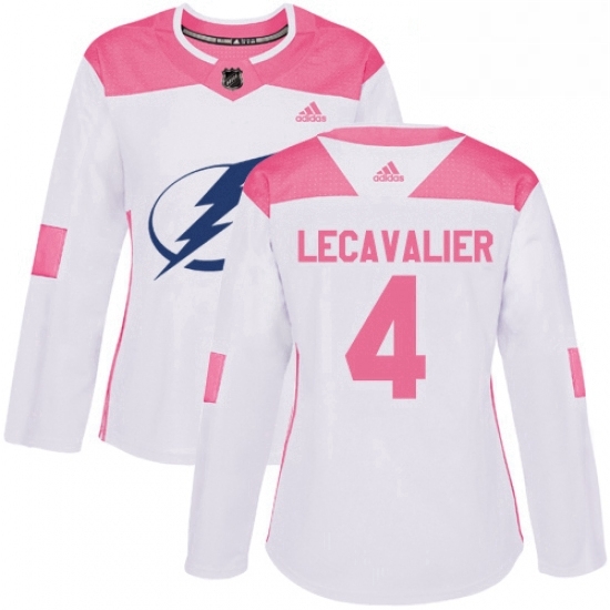 Womens Adidas Tampa Bay Lightning 4 Vincent Lecavalier Authentic WhitePink Fashion NHL Jersey Womens Adidas Tampa Bay Lightning 4 Vincent Lecavalier Authentic WhitePink Fashion NHL Jersey