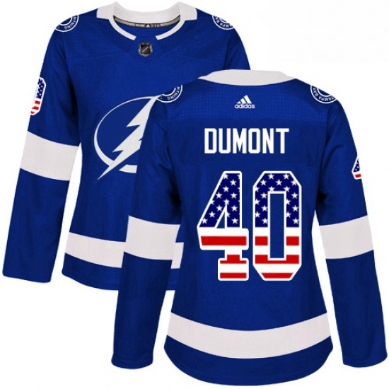 Womens Adidas Tampa Bay Lightning 40 Gabriel Dumont Authentic Blue USA Flag Fashion NHL Jersey Womens Adidas Tampa Bay Lightning 40 Gabriel Dumont Authentic Blue USA Flag Fashion NHL Jersey