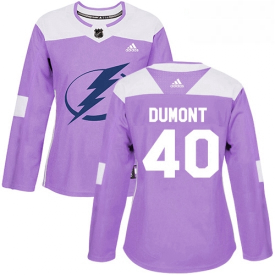 Womens Adidas Tampa Bay Lightning 40 Gabriel Dumont Authentic Purple Fights Cancer Practice NHL Jersey Womens Adidas Tampa Bay Lightning 40 Gabriel Dumont Authentic Purple Fights Cancer Practice NHL Jersey
