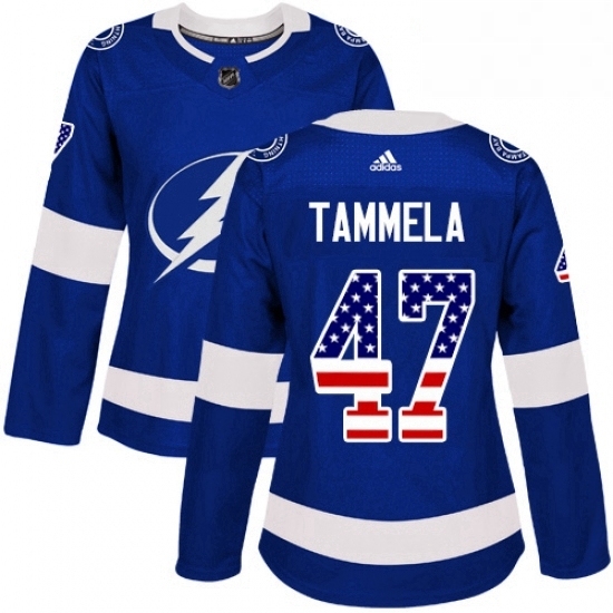 Womens Adidas Tampa Bay Lightning 47 Jonne Tammela Authentic Blue USA Flag Fashion NHL Jersey Womens Adidas Tampa Bay Lightning 47 Jonne Tammela Authentic Blue USA Flag Fashion NHL Jersey