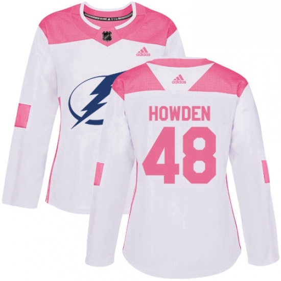 Womens Adidas Tampa Bay Lightning 48 Brett Howden Authentic WhitePink Fashion NHL Jersey Womens Adidas Tampa Bay Lightning 48 Brett Howden Authentic WhitePink Fashion NHL Jersey