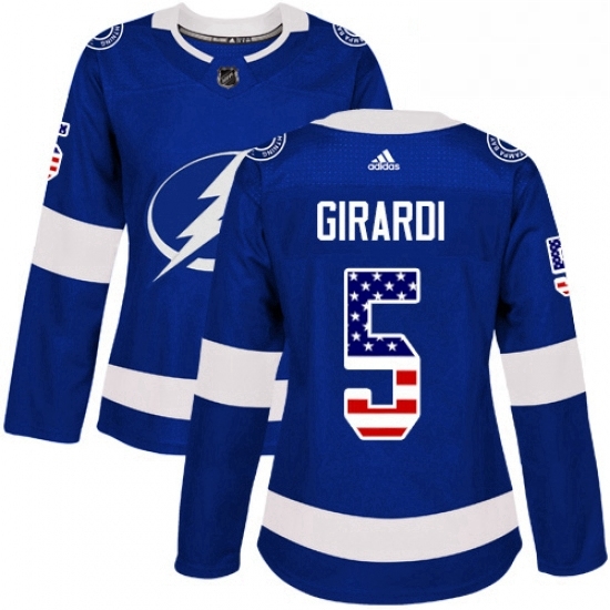Womens Adidas Tampa Bay Lightning 5 Dan Girardi Authentic Blue USA Flag Fashion NHL Jersey Womens Adidas Tampa Bay Lightning 5 Dan Girardi Authentic Blue USA Flag Fashion NHL Jersey
