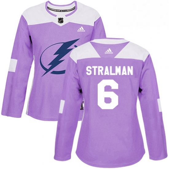 Womens Adidas Tampa Bay Lightning 6 Anton Stralman Authentic Purple Fights Cancer Practice NHL Jersey Womens Adidas Tampa Bay Lightning 6 Anton Stralman Authentic Purple Fights Cancer Practice NHL Jersey