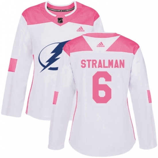 Womens Adidas Tampa Bay Lightning 6 Anton Stralman Authentic WhitePink Fashion NHL Jersey Womens Adidas Tampa Bay Lightning 6 Anton Stralman Authentic WhitePink Fashion NHL Jersey