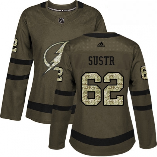 Womens Adidas Tampa Bay Lightning 62 Andrej Sustr Authentic Green Salute to Service NHL Jersey Womens Adidas Tampa Bay Lightning 62 Andrej Sustr Authentic Green Salute to Service NHL Jersey
