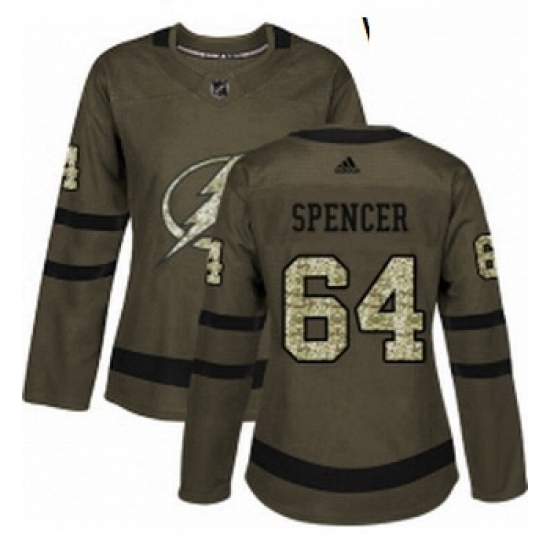 Womens Adidas Tampa Bay Lightning 64 Matthew Spencer Authentic Green Salute to Service NHL Jersey Womens Adidas Tampa Bay Lightning 64 Matthew Spencer Authentic Green Salute to Service NHL Jersey