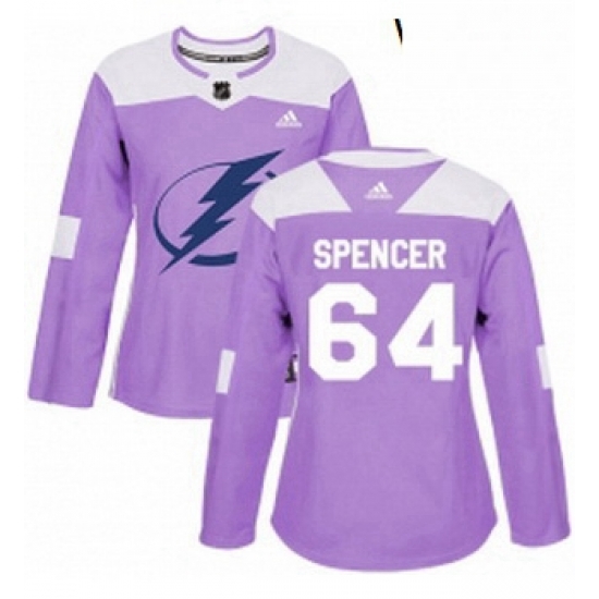 Womens Adidas Tampa Bay Lightning 64 Matthew Spencer Authentic Purple Fights Cancer Practice NHL Jersey Womens Adidas Tampa Bay Lightning 64 Matthew Spencer Authentic Purple Fights Cancer Practice NHL Jersey