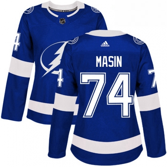 Womens Adidas Tampa Bay Lightning 74 Dominik Masin Authentic Royal Blue Home NHL Jersey Womens Adidas Tampa Bay Lightning 74 Dominik Masin Authentic Royal Blue Home NHL Jersey