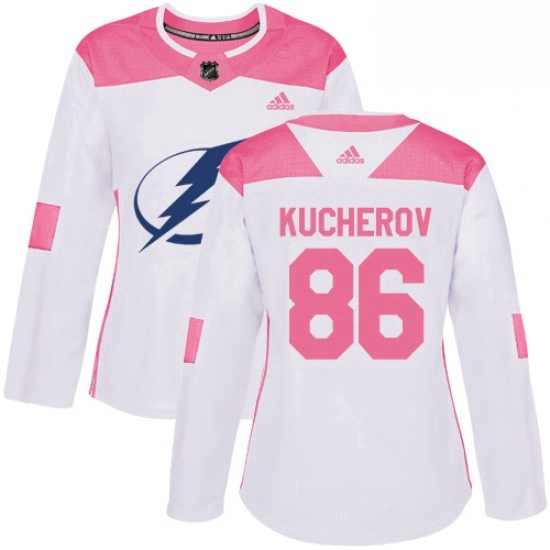 Womens Adidas Tampa Bay Lightning 86 Nikita Kucherov Authentic WhitePink Fashion NHL Jersey Womens Adidas Tampa Bay Lightning 86 Nikita Kucherov Authentic WhitePink Fashion NHL Jersey