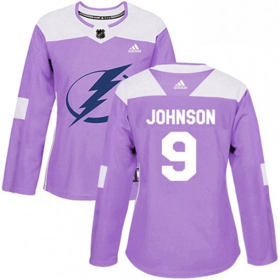 Womens Adidas Tampa Bay Lightning 9 Tyler Johnson Authentic Purple Fights Cancer Practice NHL Jersey Womens Adidas Tampa Bay Lightning 9 Tyler Johnson Authentic Purple Fights Cancer Practice NHL Jersey